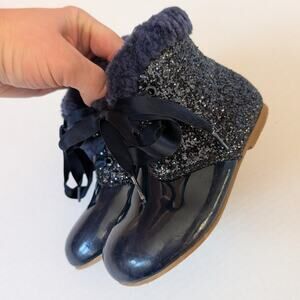 Patent Navy Sparkle booties | Toddler 26